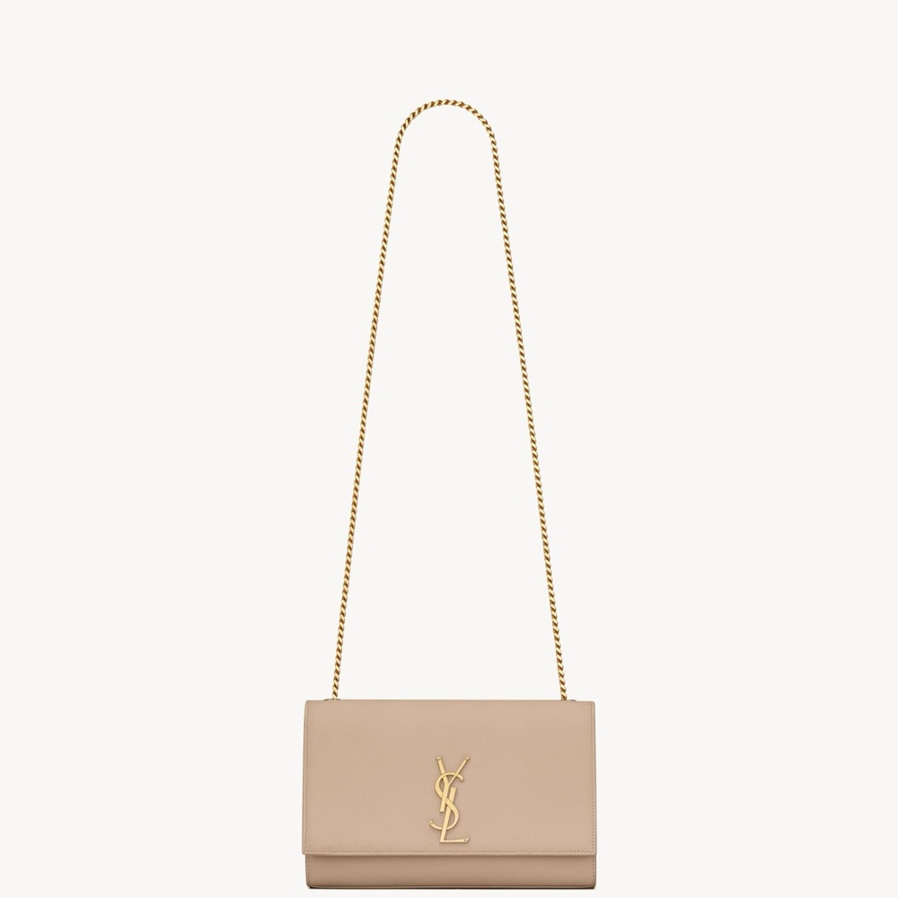 YSL Saint Laurent Beige Crossbody with Gold Chain bag